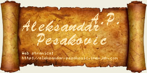 Aleksandar Pešaković vizit kartica